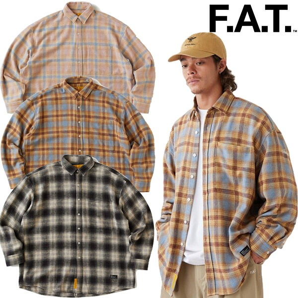 【即送りとどける｜ 最短またの日着】 フランネルプルオーバー 長袖 エフエイティー FAT GIGANNEL ギガンネル 甚だしいフランネル ファスナー 分かりやすい 成年者 表どおり メンズ ブランド名 新品 置き目 メンズファッション-トップス-カジュアルシャツ