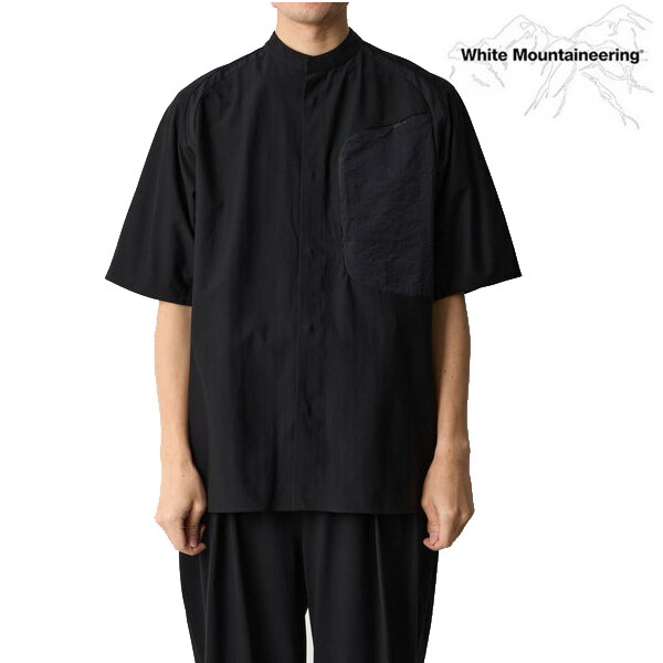 White Mountaineering 半袖シャツ SHORT SLEEVE SHIRT ラグラン ジップポケット 比翼 メッシュ調 メンズ BK2671101 正規品