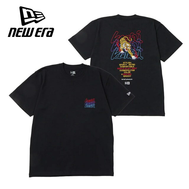 NEW ERA ニューエラ メンズ 半袖Tシャツ コットンTシャツ kansai yamamoto 虎 ブラック コラボ グラフィック カジュアル 14858847 正規品 新品