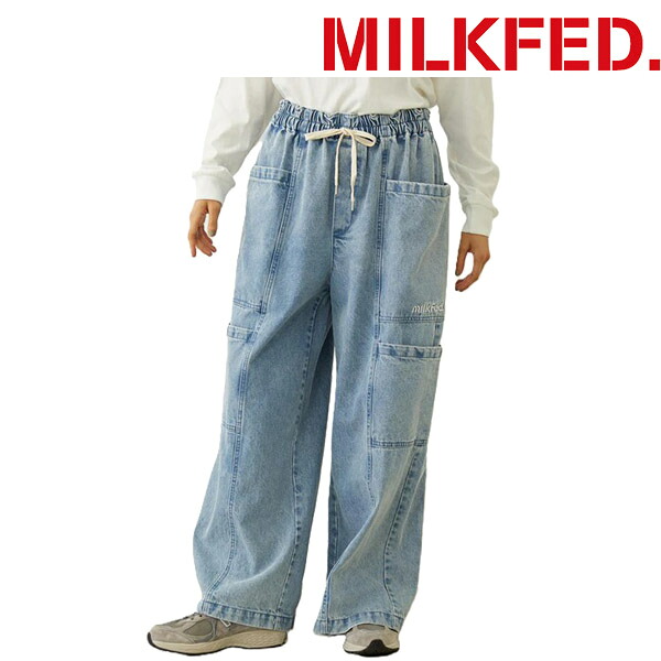 ミルクフェド MILKFED. BIG POCKET PANTS ビッグ ポケット デニム パンツ ボトム シンプル ワイド 太目 レディース ブランド 正規 10,934円