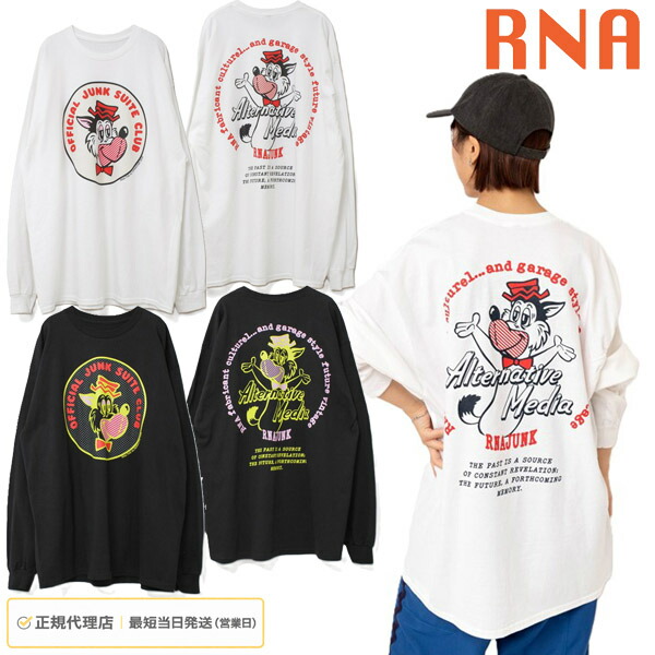 RNA アールエヌエー ウルフプリントロンT M2619 レディース 長袖Tシャツ ロンT プリントT カジュアル 個性的