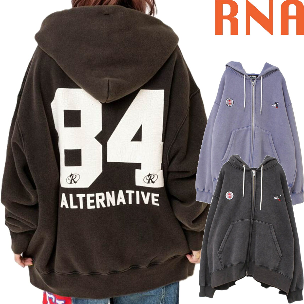 RNA アールエヌエー レディース USEDライクZIP UPパーカー ダブルジップ スウェットパーカー ビッグシルエット ヴィンテージ加工 M2588 予約｜FAITHSTORE