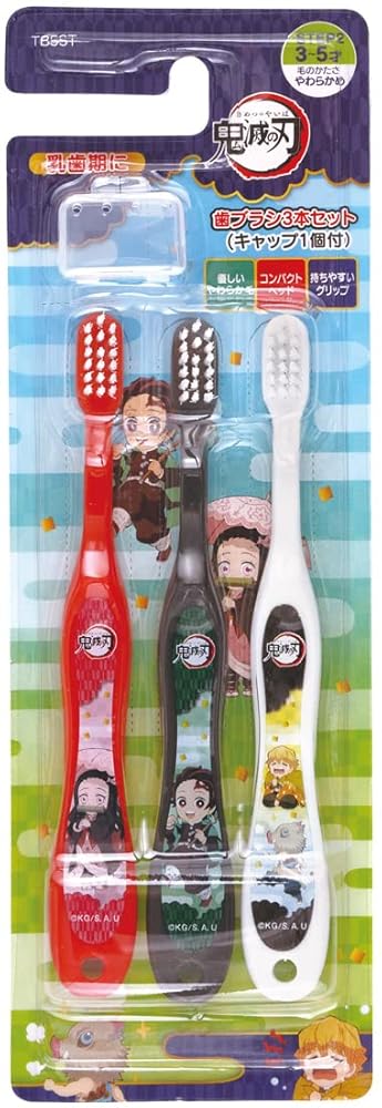 スケーター (skater) 歯ブラシ 園児用 3-5才 やわらかめ 3本入 鬼滅の刃 任務行脚 14cm TB5ST-A【クリックポスト】画像