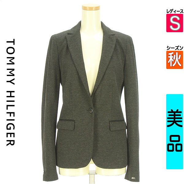 トミーヒルフィガー TOMMY HILFIGER ジャケット レディース 秋  グレー S ストレッチテーラードジャケット 【中古】【古着】【セール】