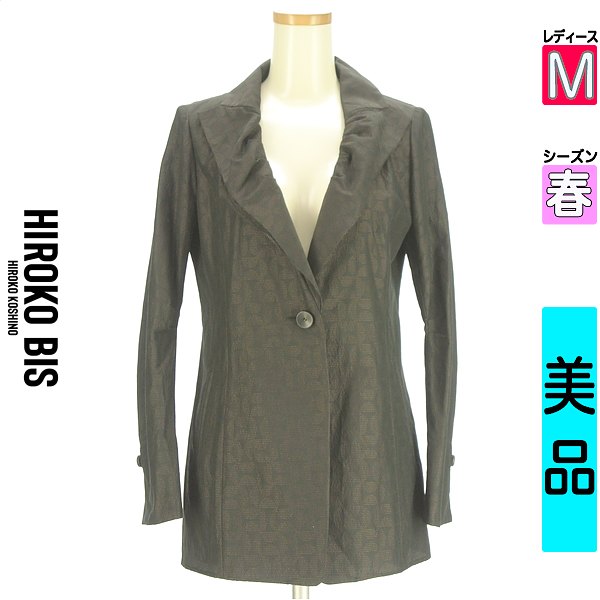 ヒロコビス HIROKO BIS 上衣 レディース 春  黒いこと M 真っただ中丈ワンボタンジャケット 【中古】【古着】【大きな値下】