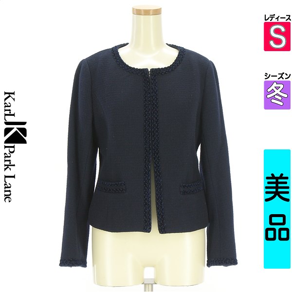 ＼挙げ句の果て30第四次元押さえる★全品30%OFFクーポン券／ カールパークレーン KarL Park Lane 上衣 レディース 冬  紺色/米国海軍 S 否色つや羊毛混上衣 【中古】【古着】【大売り出し】百貨店SALE