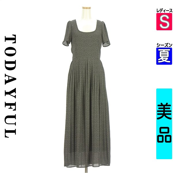 ＼期間限定★20%OFFクーポン／ トゥデイフル TODAYFUL ワンピース チュニック レディース 夏 半袖 ブラック S 半そでドット柄シフォンワンピース 【中古】【古着】【セール】お買い物マラソン