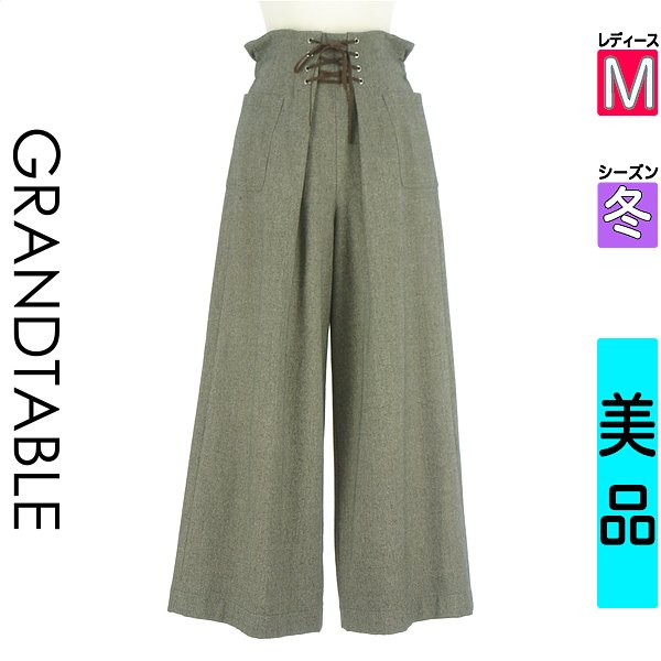 ＼今だけ★全品ポイント10倍／ グランターブル GRAND TABLE パンツ レディース 冬 グレー M レースアップワイド起毛パンツ 【中古】【古着】【セール】お買い物マラソン