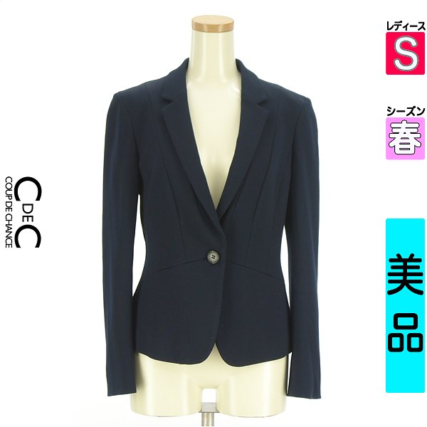 ＼期間限定★20%OFFクーポン／ クードシャンス COUP DE CHANCE ジャケット レディース 春 紺色/ネイビー S ワンボタンテーラードジャケット 【中古】【古着】【セール】お買い物マラソン