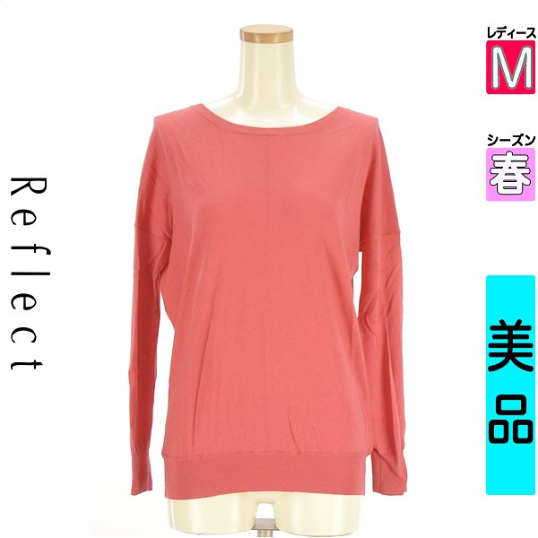 ＼今だけ★全品ポイント10倍／ リフレクト Reflect ニット レディース 春 長袖 ピンク M シルク混カラーニット 【中古】【古着】【人気】