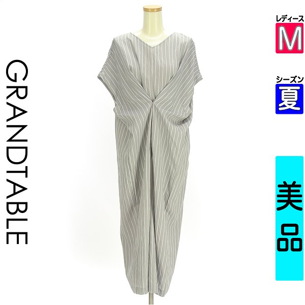 グランターブル GRAND TABLE 衣装 上衣 レディース 夏 半袖 薄墨色 M 2WAY縞模様柄衣装 【中古】【古着】【大売り出し】