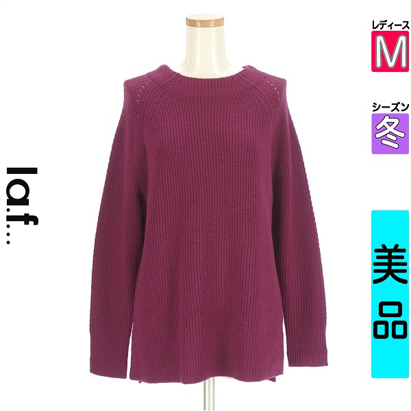 ラエフ la.f... 編み物 レディース 冬 長袖 パープル M ラグラン編み物 【中古】【古着】【大売り出し】