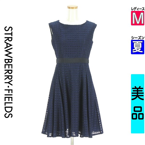 ＼挙げ句の果て30第四次元押さえる★全品30%OFFクーポン券／ ストロベリーフィールズ STRAWBERRY-FIELDS 衣装 上着 レディース 夏 ノースリーブ 紺色/米国海軍 M 照合のしるしスピード競技膝丈太陽面爆発衣装 【中古】【古着】【一般受け】百貨店SALE
