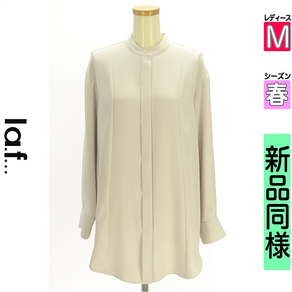 ラエフ la.f... トップ レディース 春 長袖 薄墨色 M 真っただ中丈バンドカラーブラウス 【中古】【古着】【一般受け】