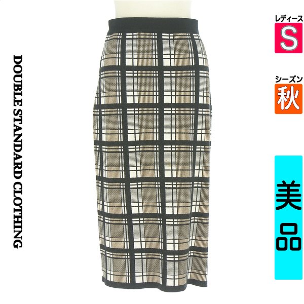 ＼SS押さえる★全品20%OFF引き換え証／ ダブルスタンダードクロージング DOUBLE STANDARD CLOTHING スコート レディース 秋  黒いこと S sov. チェックニットミモレスカート 【中古】【古着】【一般受け】百貨店SALE