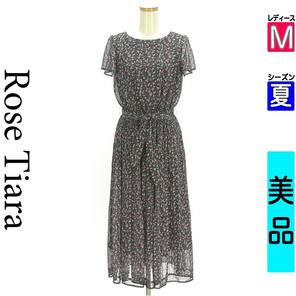 ＼SS制限事項★全品20%OFFクーポン券／ ローズティアラ Rose Tiara 衣裳 上着 レディース 夏 半袖 黒いこと M 小花柄シフォン衣裳 【中古】【古着】【一般受け】百貨店SALE