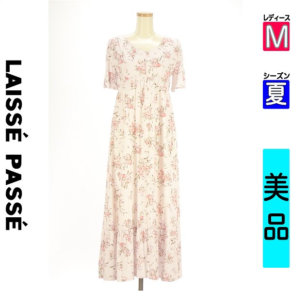 レッセパッセ LAISSE PASSE 衣装 上衣 レディース 夏 半袖 サクラ色 M 乳ぶさパッド入り口・入口花柄衣装 【中古】【古着】【一般受け】