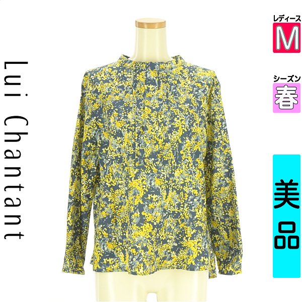 ルイシャンタン LUI CHANTANT カットソー ティーシャツ レディース 春 長袖 黄色 M 花柄ピンタックカットソー 【中古】【古着】【一般受け】