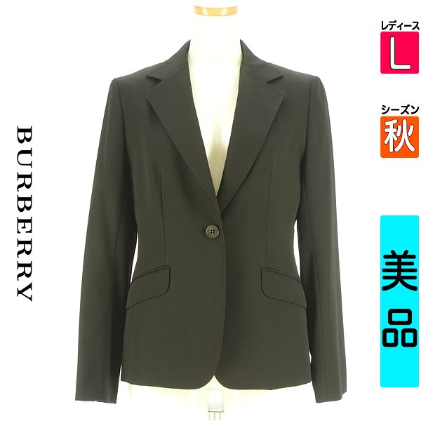 バーバリー BURBERRY 上衣 レディース 秋  黒いこと L ワンボタンテーラードジャケット 【中古】【古着】【一般受け】
