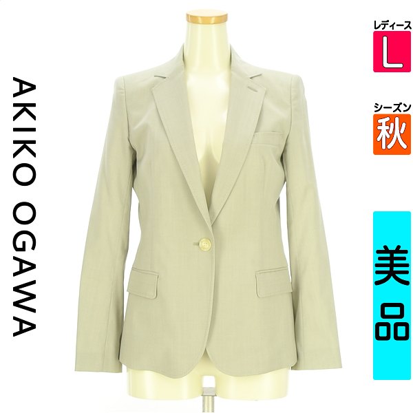 \お買い物マラソンP2倍/ アキコオガワ AKIKO OGAWA ジャケット レディース 秋 グレー L テーラードジャケット 【中古】【古着】【人気】|ブランド古着のファレット