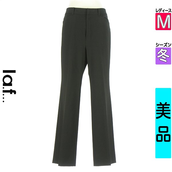 \お買い物マラソンP2倍/ ラエフ la.f... パンツ レディース 冬 ブラック M センタープレスストレートパンツ 【中古】【古着】【人気】|ブランド古着のファレット