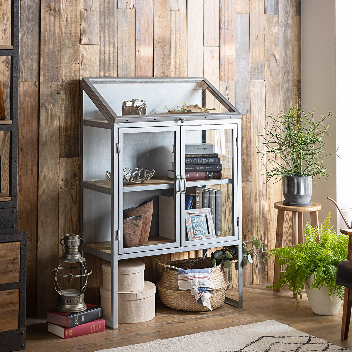 開梱設置付】 キャビネット ガラスキャビネット ブラック シルバー