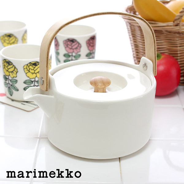 3年保証 ティーポット Tea Oiva Marimekko マリメッコ Pot 正規販売店 ホワイト ティーポット オイバ