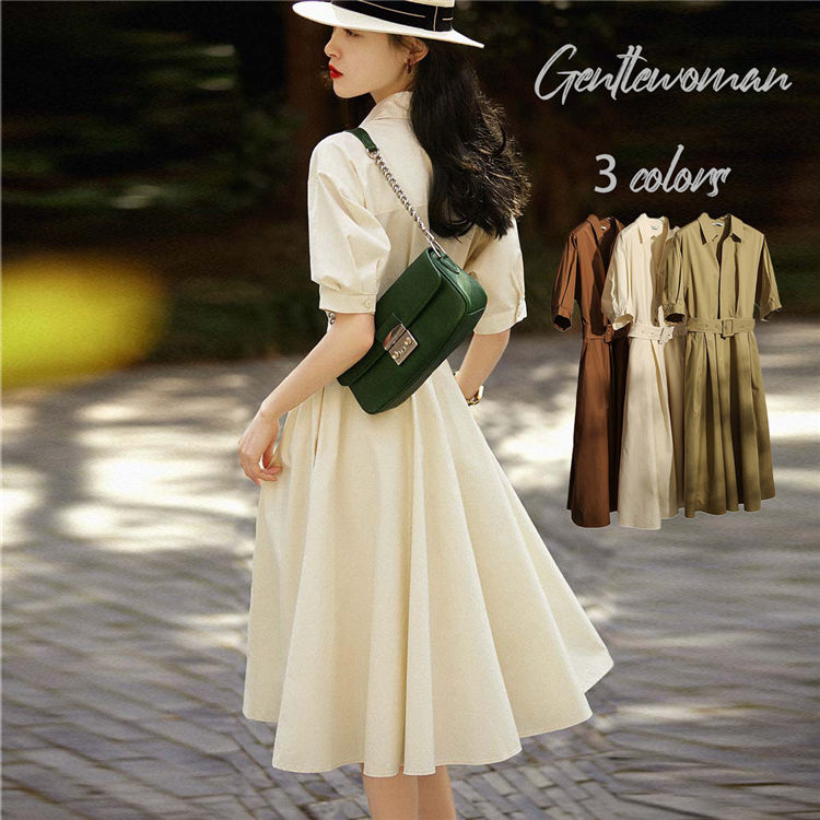 ついに再販開始 ロング カジュアルワンピース おしゃれワンピース シフォン ワンピース 春 夏 秋 半袖 マキシ ロングワンピース マキシワンピース プリーツワンピース ゆったり シャーリング きれいめ おしゃれ 涼感 涼しい 綺麗 裏地付き 通勤 Sferavisia Hr