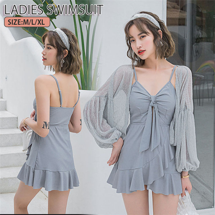 レディース 体型カバー 水着 韓国 ビキニ ワンピース オールインワン 女性 みずぎ 羽織り 二の腕カバー 長袖 ラッシュガード 日焼け防止 ビーチウエア 着痩せ ワイヤーなし 小胸 ママ水着 温泉 水遊び Southwestne Com