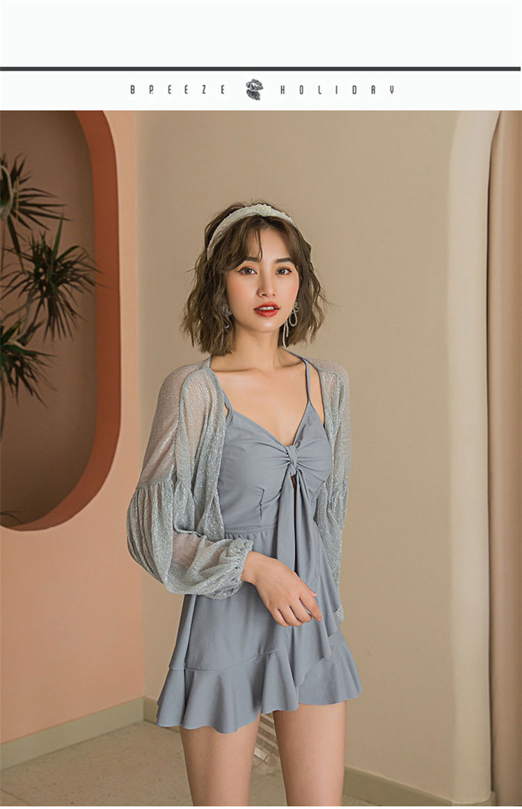 レディース 体型カバー 水着 韓国 ビキニ ワンピース オールインワン 女性 みずぎ 羽織り 二の腕カバー 長袖 ラッシュガード 日焼け防止 ビーチウエア 着痩せ ワイヤーなし 小胸 ママ水着 温泉 水遊び Southwestne Com
