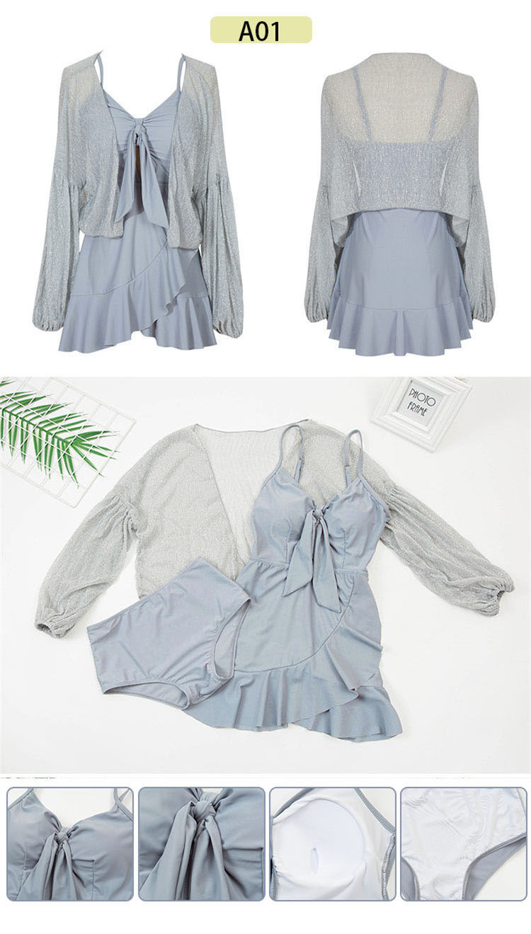 レディース 体型カバー 水着 韓国 ビキニ ワンピース オールインワン 女性 みずぎ 羽織り 二の腕カバー 長袖 ラッシュガード 日焼け防止 ビーチウエア 着痩せ ワイヤーなし 小胸 ママ水着 温泉 水遊び Southwestne Com