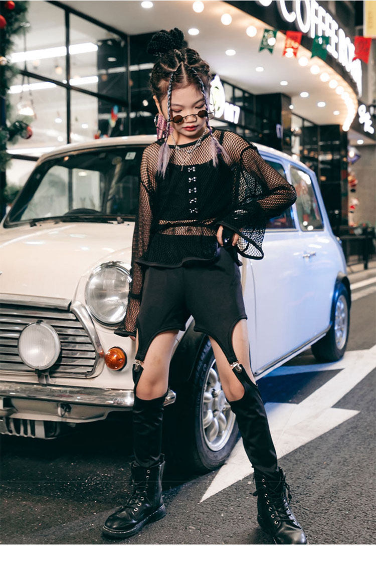 キッズ ダンス衣装 パンツ Kpop ス トリート系 メッシュ ヒップホップ カッコイイ 女の子