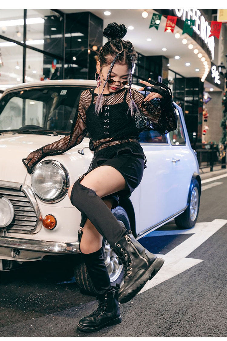 キッズ ダンス衣装 パンツ Kpop ス トリート系 メッシュ ヒップホップ カッコイイ 女の子