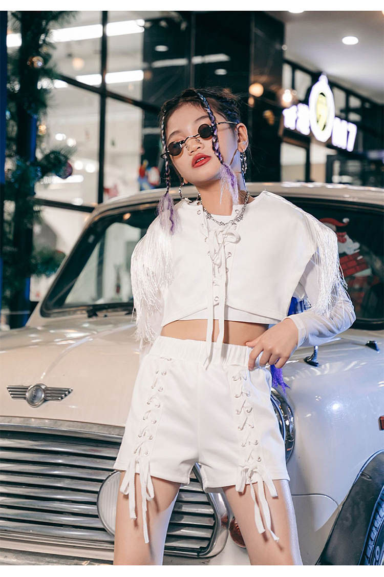 21激安通販 ダンス衣装 キッズ ヒップホップ 女の子 へそ出し K Pop セットアップ 白セット 演出服 Hiphop 韓国子供服 ジャズ 団体服 発表会 Jazz 1 130 140 150 160 Homologacao Mascotinn Com Br