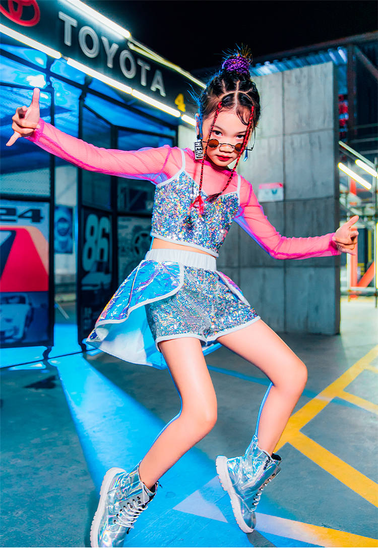 最大 Offクーポン スパンコール ジャズ ダンス衣装 女の子 セットアップ パンツセット K Pop Hiphop ステージ衣装 応援団 ダンスウェア 練習着 団体服 チアガール 発表会 Jazz Dance 1 130 140 150 160 Empresas Arteamais Com Br