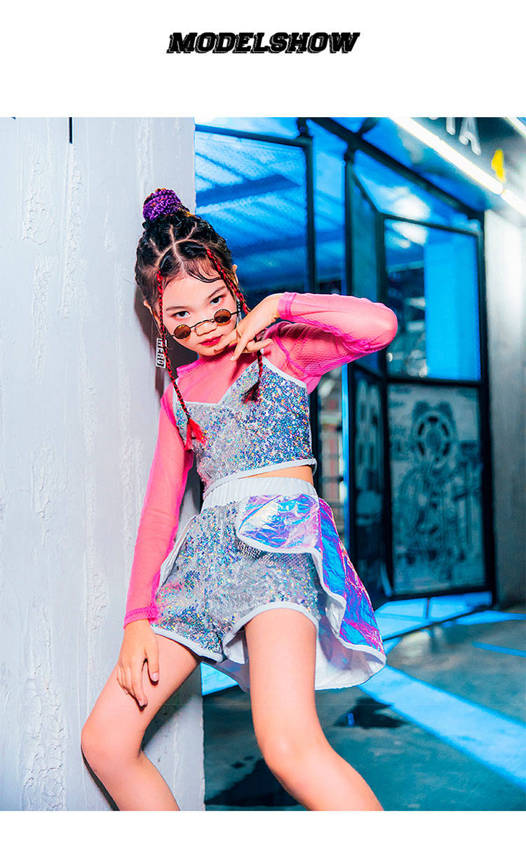 最大 Offクーポン スパンコール ジャズ ダンス衣装 女の子 セットアップ パンツセット K Pop Hiphop ステージ衣装 応援団 ダンスウェア 練習着 団体服 チアガール 発表会 Jazz Dance 1 130 140 150 160 Empresas Arteamais Com Br