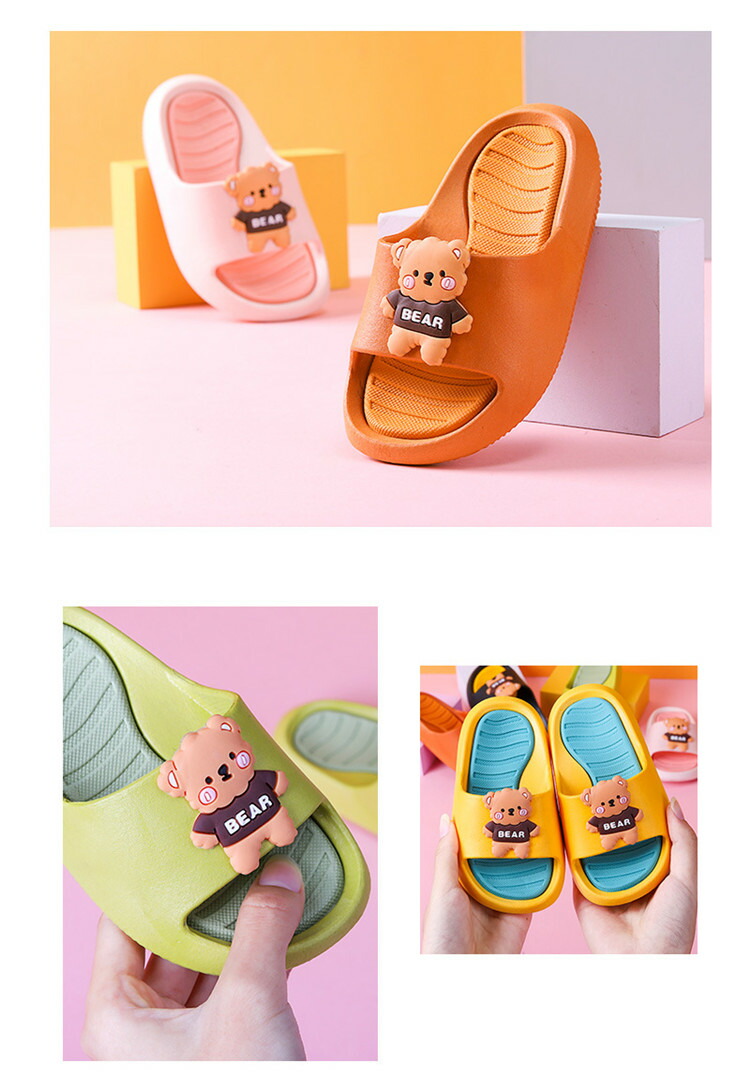 キッズ スリッパ 熊柄 ルームシューズ ジュニア 子供用 ベビー スリッパ 室内履き シャワーサンダル シューズ 海水浴 ビーチサンダル プール 夏 可愛い かわいい 女の子 男の子 柔らかい 履きやすい 激安 Epheseweb Com