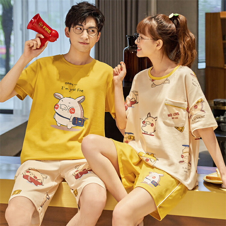 男女セット ペアパジャマ レディース おしゃれ 夏 半袖 短パンツセット ペア パジャマ カップル メンズ パジャマ 半袖 メンズ 寝間着 寝巻き ペア ルームウェア 結婚祝い ギフト プレゼント ペアルック お揃い 上下セット ギフト Napierprison Com