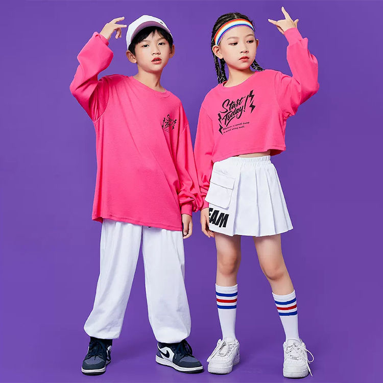 ◇高品質 キッズ ダンス衣装 ヒップホップ 長袖ダンス 衣装 へそ出し 女の子 スカートセット パンツセット 韓国子供服 トレーナー DS演出服  HIPHOP ステージ衣装 応援団 ジャズダンス セットアップ ダンスウェア 練習着 団体服 チアガール 原宿系 発表会 JAZZ DANCE 120  ...