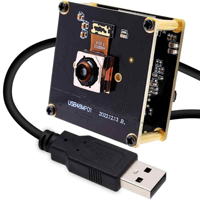 ELP 4800万画素 Webカメラ オートフォーカス 広角 小型 70度歪みのないレンズ 8K ウェブカメラボード UVC USB2.0 6000P PC ミニ ビデオカメラ CCTV 工業用 Android Windows Linux Mac Ras|ファミラ