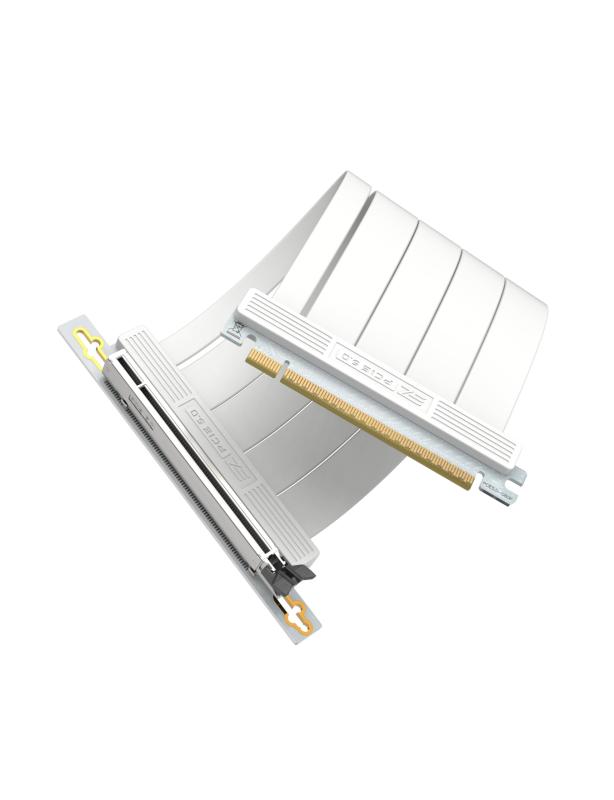 EZDIY-FAB PCIe 5.0 x16 ライザーケーブル 64GB/s 超高速転送 RTX 50/40・RX 9000/7000 対応 GPU垂直マウントブラケット PCIe 4.0/3.0 下位互換 - ホワイト|ファミラ