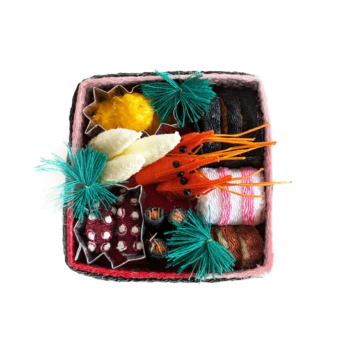 楽天市場】お正月飾り ちりめん細工 おせち 蛸と数の子RY : てづくり