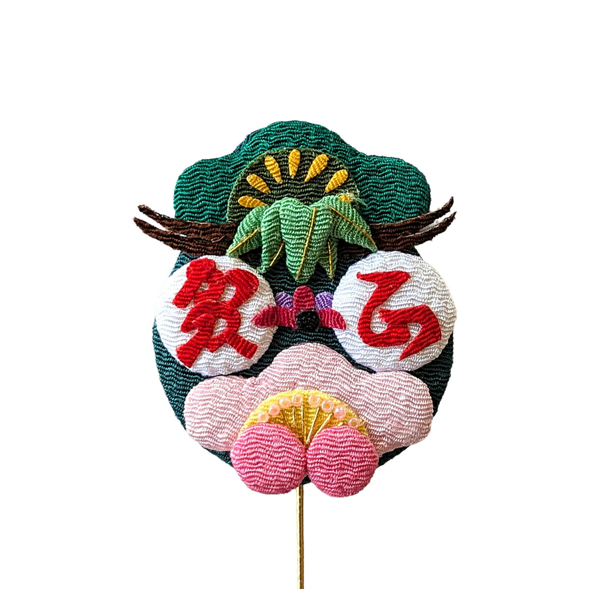 楽天市場】お正月飾り ちりめん細工 絵馬ピック 富士鶴 AA-254（1本