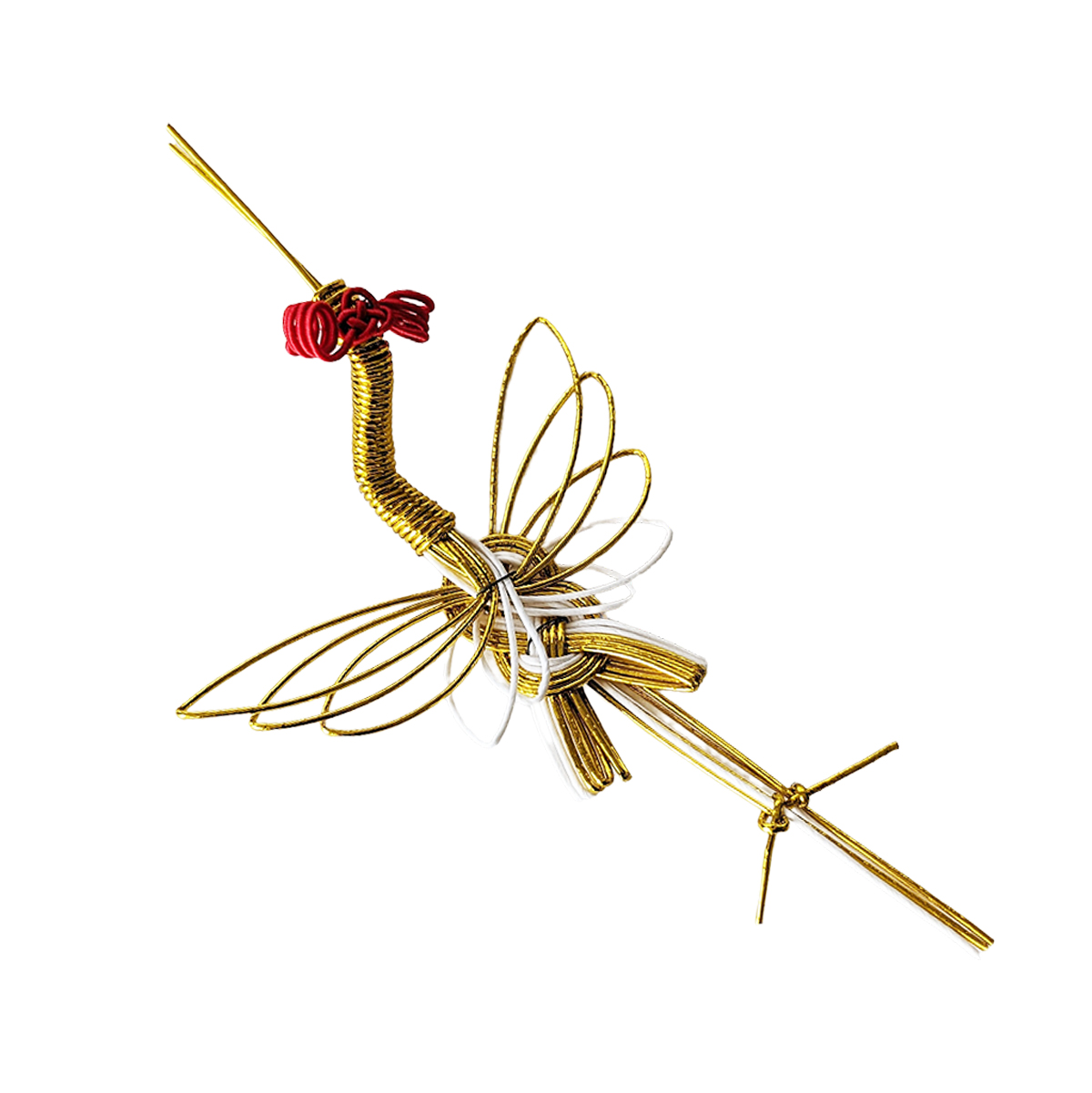 楽天市場】水引鶴 2羽入り 金【KN】【MI】お祝い つる お正月 水引飾り