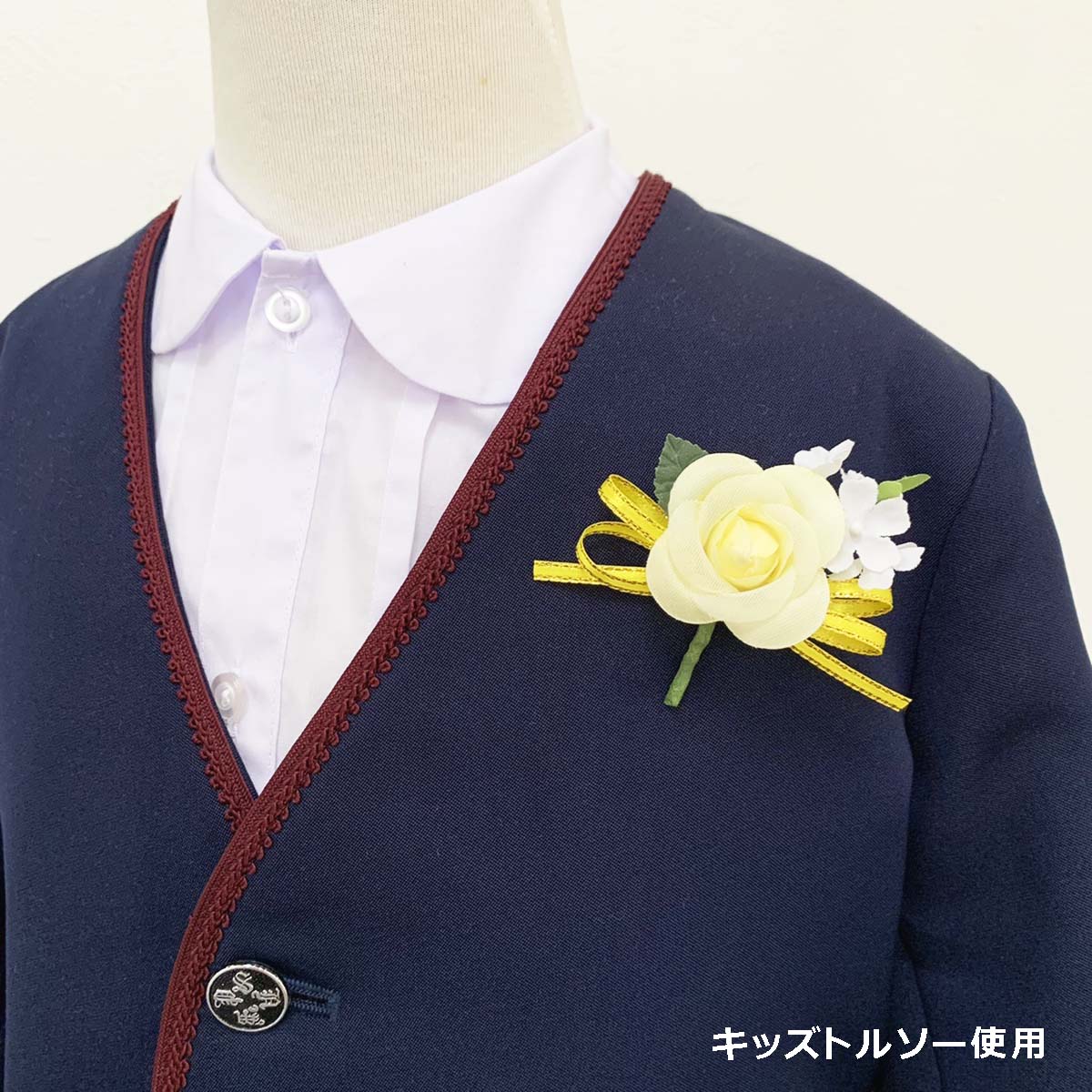 コサージュバラ1輪完成品(1個)卒園式卒業式入学式入園式子供用発表会花飾り胸花2分の1成人式