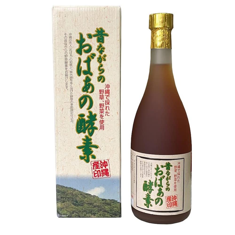 昔ながらのおばぁの酵素 720ml×1本 スクワラン本舗 沖縄のおばあの知恵 野草・野菜・果物を自然発酵させた酵素飲料