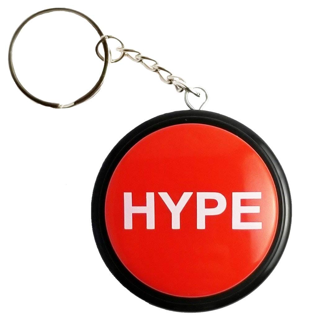 HYPE2Go: キーホルダー ハイプ ボタン | ヒップホップ エアホーン サウンドエフェクト ボタン (電池付属) 新学期 オフィス デスク セール マーケティング ギャグ ギフト ナット 面白い オフィス おもちゃ