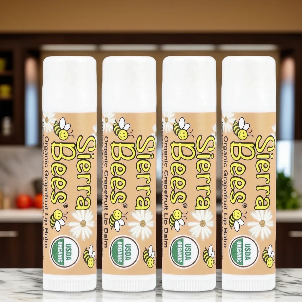 楽天市場】Sierra Bees, オーガニックリップバーム、ザクロ、4