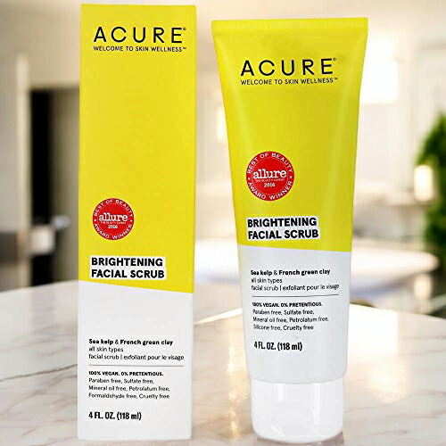 【楽天市場】Acure Organics Brightening Facial Scrub Sea Kelp+ Chlorella Growth Factor 4 oz. by Acure