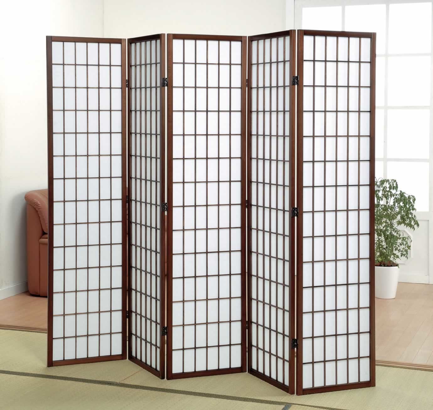 匠木工 障子スクリーン ハイタイプ 5曲 和風 パーテーション 衝立 間仕切り 目隠し|ファミリー・ライフ 店